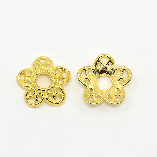 PandaHall Tibetan Style Alloy Bead Caps, Lead Free and Cadmium Free, Golden, 10.7x11x2.5mm, Hole: 3mm Alloy
PandaHall Tibetan Style Alloy Bead Caps, Lead Free and Cadmium Free, Golden, 10.7x11x2.5mm, Hole: 3mm Alloy