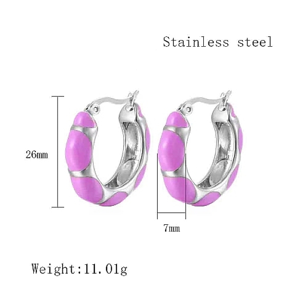 PandaHall 304 Stainless Steel Enamel Hoop Earrings for Women, Ring, Stainless Steel Color, 26x7mm Stainless Steel Ring
PandaHall 304 Stainless Steel Enamel Hoop Earrings for Women, Ring, Stainless Steel Color, 26x7mm Stainless Steel Ring