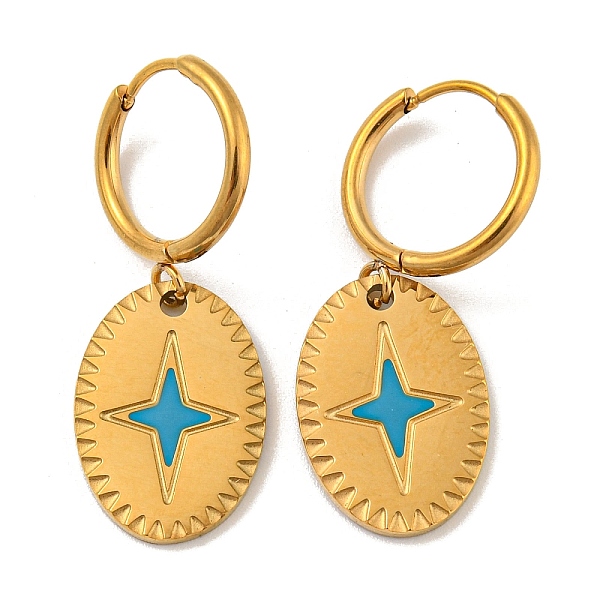 PandaHall 304 Stainless Steel Hoop Earrings, Oval with Star Pattern 316 Surgical Stainless Steel Enamel Drop Earrings, Golden, 30x12mm 304...
PandaHall 304 Stainless Steel Hoop Earrings, Oval with Star Pattern 316 Surgical Stainless Steel Enamel Drop Earrings, Golden, 30x12mm 304...