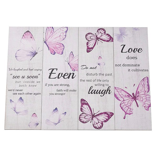 PandaHall Custom Vertical Wooden Wall-Mounted, for Home Room Bedroom Wall Decoration, Butterfly Pattern, Pink, 300x98.5x4.8mm, 4pcs/set Wood...
PandaHall Custom Vertical Wooden Wall-Mounted, for Home Room Bedroom Wall Decoration, Butterfly Pattern, Pink, 300x98.5x4.8mm, 4pcs/set Wood...