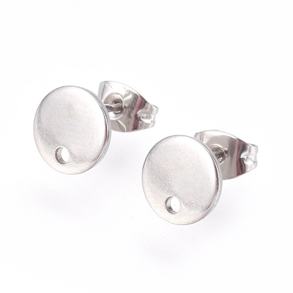 PandaHall 304 Stainless Steel Stud Earring Findings, with Flat Plate, Flat Round, Stainless Steel Color, 8x1mm, 12mm, pin: 0.8mm 304...
PandaHall 304 Stainless Steel Stud Earring Findings, with Flat Plate, Flat Round, Stainless Steel Color, 8x1mm, 12mm, pin: 0.8mm 304...