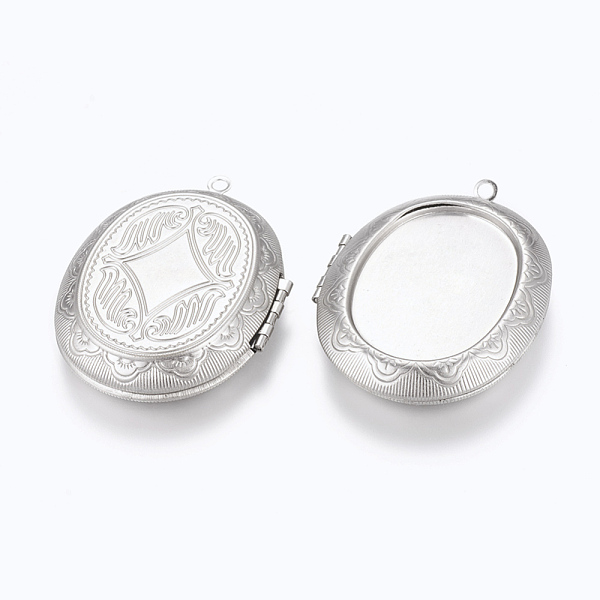 PandaHall 304 Stainless Steel Pendant Cabochon Settings, Locket Pendants, Photo Frame Charms for Necklaces, Oval, Stainless Steel Color...
PandaHall 304 Stainless Steel Pendant Cabochon Settings, Locket Pendants, Photo Frame Charms for Necklaces, Oval, Stainless Steel Color...
