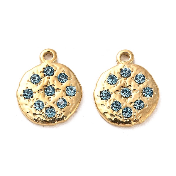 PandaHall 304 Stainless Steel Pendants, with Aquamarine Rhinestone, Flat Round Charms, Real 14K Gold Plated, 19x15.5x3mm, Hole: 1.8mm..., Cyan
PandaHall 304 Stainless Steel Pendants, with Aquamarine Rhinestone, Flat Round Charms, Real 14K Gold Plated, 19x15.5x3mm, Hole: 1.8mm..., Cyan