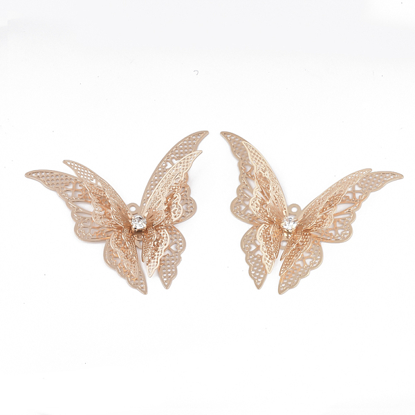 PandaHall Brass Links connectors, with Crystal Rhinestone, Butterfly, Light Gold, 35x41x7mm, Hole: 1.2mm Brass+Rhinestone Butterfly
PandaHall Brass Links connectors, with Crystal Rhinestone, Butterfly, Light Gold, 35x41x7mm, Hole: 1.2mm Brass+Rhinestone Butterfly