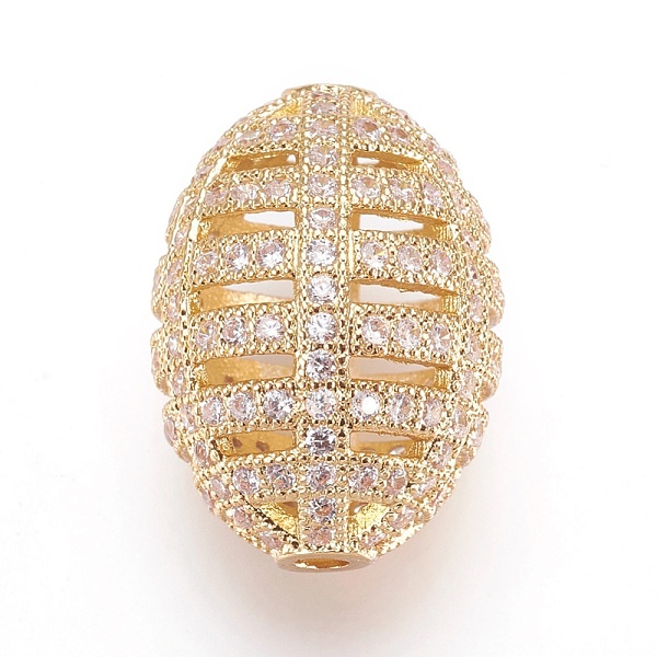 PandaHall Brass Micro Pave Cubic Zirconia Beads, Sports Beads, Rugby, Clear, Golden, 20x15mm, Hole: 2mm Brass+Cubic Zirconia Oval Clear
PandaHall Brass Micro Pave Cubic Zirconia Beads, Sports Beads, Rugby, Clear, Golden, 20x15mm, Hole: 2mm Brass+Cubic Zirconia Oval Clear
