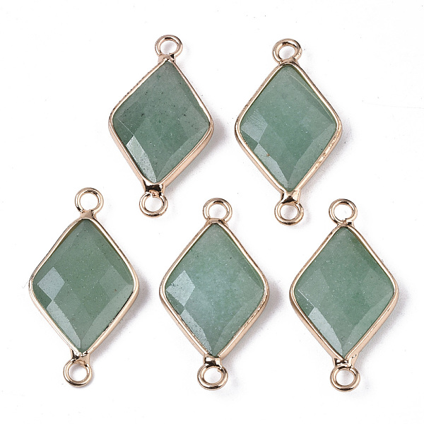 PandaHall Natural Green Aventurine Links Connectors, with Edge Light Gold Plated Brass Findings, Faceted, Rhombus, 29~30x15x4mm, Hole: 2.5mm...
PandaHall Natural Green Aventurine Links Connectors, with Edge Light Gold Plated Brass Findings, Faceted, Rhombus, 29~30x15x4mm, Hole: 2.5mm...