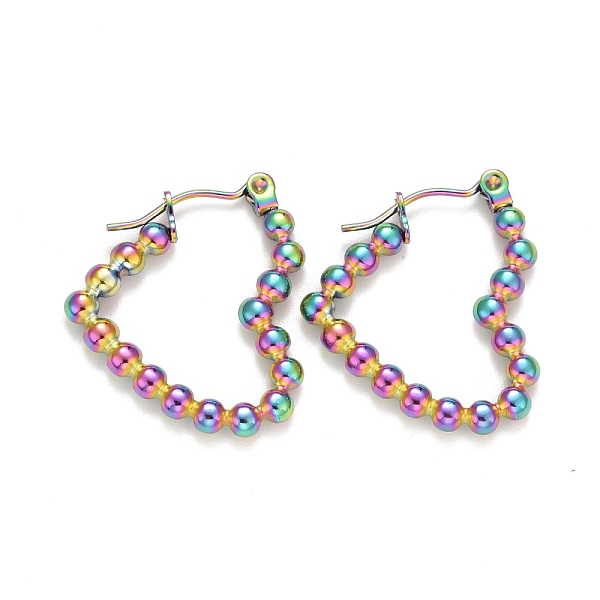 PandaHall Ion Plating(IP) Rainbow Color Heart 304 Stainless Steel Hoop Earrings for Women, 23x21x2.6mm, Pin: 0.6mm 304 Stainless Steel Heart
PandaHall Ion Plating(IP) Rainbow Color Heart 304 Stainless Steel Hoop Earrings for Women, 23x21x2.6mm, Pin: 0.6mm 304 Stainless Steel Heart