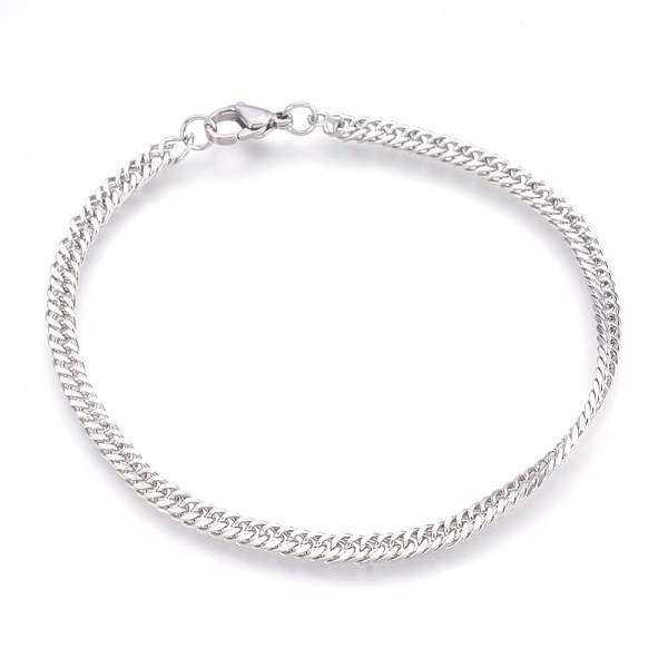 PandaHall 304 Stainless Steel Curb Chain Bracelets, with Lobster Claw Clasps, Stainless Steel Color, 8-3/8 inch(21.3cm), 4x1.7mm 304...
PandaHall 304 Stainless Steel Curb Chain Bracelets, with Lobster Claw Clasps, Stainless Steel Color, 8-3/8 inch(21.3cm), 4x1.7mm 304...