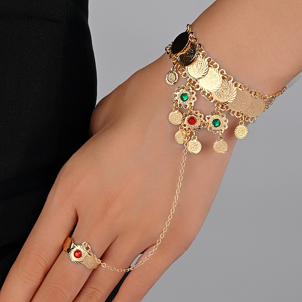 PandaHall Vintage Real 18K Gold Plated Multi-layer Coin Fringe Hand Back Ring Bracelets for Women Brass
PandaHall Vintage Real 18K Gold Plated Multi-layer Coin Fringe Hand Back Ring Bracelets for Women Brass