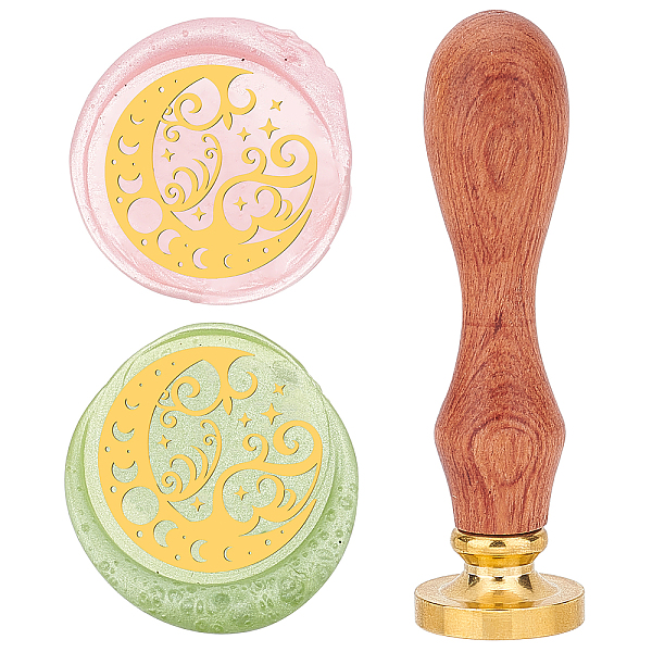 PandaHall Brass Wax Seal Stamp with Rosewood Handle, for DIY Scrapbooking, Moon Phase Pattern, 25mm Brass Moon
PandaHall Brass Wax Seal Stamp with Rosewood Handle, for DIY Scrapbooking, Moon Phase Pattern, 25mm Brass Moon