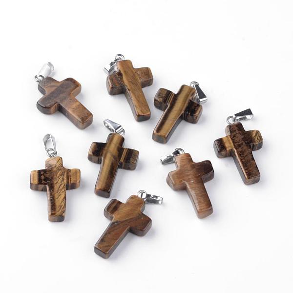 PandaHall Natural Tiger Eye Pendants, Dyed, with Brass Pinch Bails, Platinum Plated, Cross, 23.5~28x15~18x4mm, Hole: 3x6mm Tiger Eye Cross
PandaHall Natural Tiger Eye Pendants, Dyed, with Brass Pinch Bails, Platinum Plated, Cross, 23.5~28x15~18x4mm, Hole: 3x6mm Tiger Eye Cross
