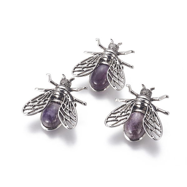 PandaHall Natural Amethyst Brooches, with Brass Findings, Cicada, Antique Silver, 38x36x8mm, Pin: 0.6mm Amethyst
PandaHall Natural Amethyst Brooches, with Brass Findings, Cicada, Antique Silver, 38x36x8mm, Pin: 0.6mm Amethyst