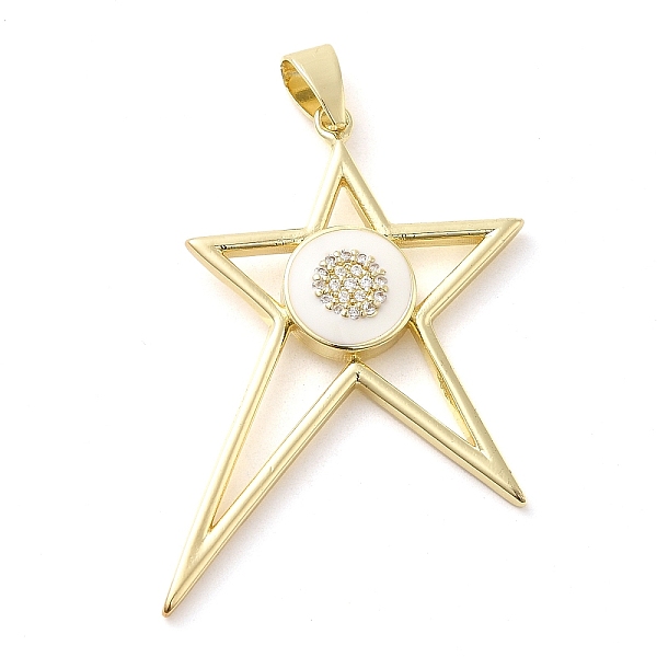 PandaHall Real 18K Gold Plated Brass Clear Cubic Zirconia Pendants, with Enamel, Star, White, 40x29x3.5mm, Hole: 6.5x3.7mm Brass+Cubic...
PandaHall Real 18K Gold Plated Brass Clear Cubic Zirconia Pendants, with Enamel, Star, White, 40x29x3.5mm, Hole: 6.5x3.7mm Brass+Cubic...
