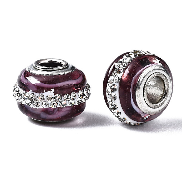 PandaHall Handmade Lampwork European Beads, with Polymer Clay Rhinestone, Large Hole Rondelle Beads, with Platinum Tone Brass Double Cores...
PandaHall Handmade Lampwork European Beads, with Polymer Clay Rhinestone, Large Hole Rondelle Beads, with Platinum Tone Brass Double Cores...