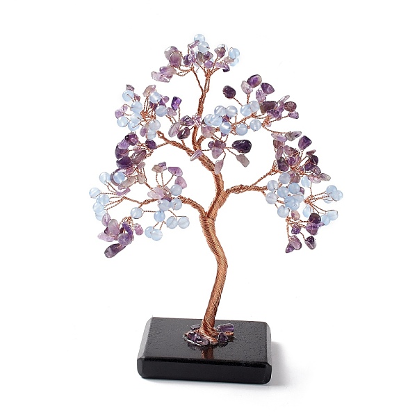 PandaHall Natural Amethyst & Dyed Jade Tree Display Decoration, Obsidian Slice Base Feng Shui Ornament for Wealth, Luck, Rose Gold Brass...
PandaHall Natural Amethyst & Dyed Jade Tree Display Decoration, Obsidian Slice Base Feng Shui Ornament for Wealth, Luck, Rose Gold Brass...
