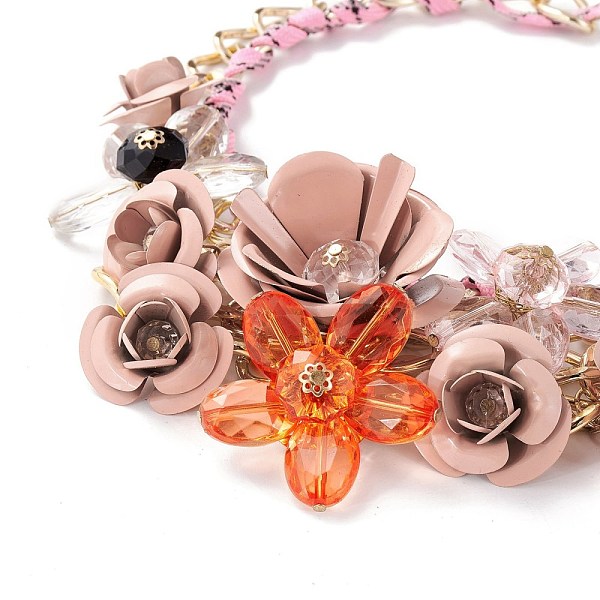 PandaHall Rose & Sunflower Drama Bib Necklace, Rope Wrap Curb Chain Necklace for Women, Light Gold, Pink, 17.56 inch(44.6cm) Plastic Pink
PandaHall Rose & Sunflower Drama Bib Necklace, Rope Wrap Curb Chain Necklace for Women, Light Gold, Pink, 17.56 inch(44.6cm) Plastic Pink
