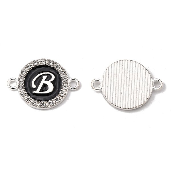 PandaHall Alloy Enamel Links Connectors, with Crystal Rhinestones, Flat Round with Letter, Silver Color Plated, Letter.B, 22x16x2mm, Hole..., Black
PandaHall Alloy Enamel Links Connectors, with Crystal Rhinestones, Flat Round with Letter, Silver Color Plated, Letter.B, 22x16x2mm, Hole..., Black