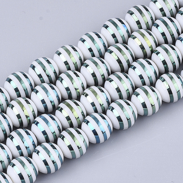 PandaHall Electroplate Glass Beads Strands, Round with Stripe, Cadet Blue, 10x9.5mm, Hole: 1.2mm, about 30pcs/strand, 11.2 inch Glass Stripe...
PandaHall Electroplate Glass Beads Strands, Round with Stripe, Cadet Blue, 10x9.5mm, Hole: 1.2mm, about 30pcs/strand, 11.2 inch Glass Stripe...
