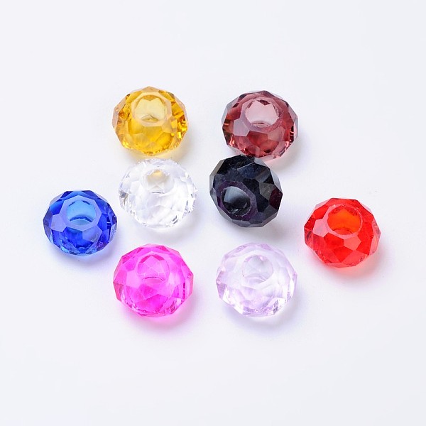 PandaHall Mixed Color Glass Faceted Rondelle Spacer Large Hole Charms Beads Fit European Bracelets, 14x8mm, Hole: 5mm Glass Rondelle..., Multicolor
PandaHall Mixed Color Glass Faceted Rondelle Spacer Large Hole Charms Beads Fit European Bracelets, 14x8mm, Hole: 5mm Glass Rondelle..., Multicolor
