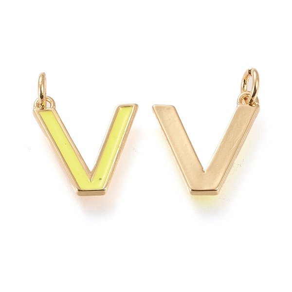 PandaHall Brass Enamel Pendants, with Jump Ring, Long-Lasting Plated, Real 18K Gold Plated, Letter.V, Champagne Yellow, Letter.V, V...
PandaHall Brass Enamel Pendants, with Jump Ring, Long-Lasting Plated, Real 18K Gold Plated, Letter.V, Champagne Yellow, Letter.V, V...