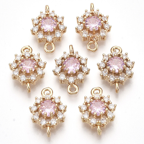 PandaHall Transparent Glass Links connectors, with Golden Tone Brass Findings and Clear Rhinestone, Faceted, Flower, Pearl Pink, 16x11x5mm...
PandaHall Transparent Glass Links connectors, with Golden Tone Brass Findings and Clear Rhinestone, Faceted, Flower, Pearl Pink, 16x11x5mm...