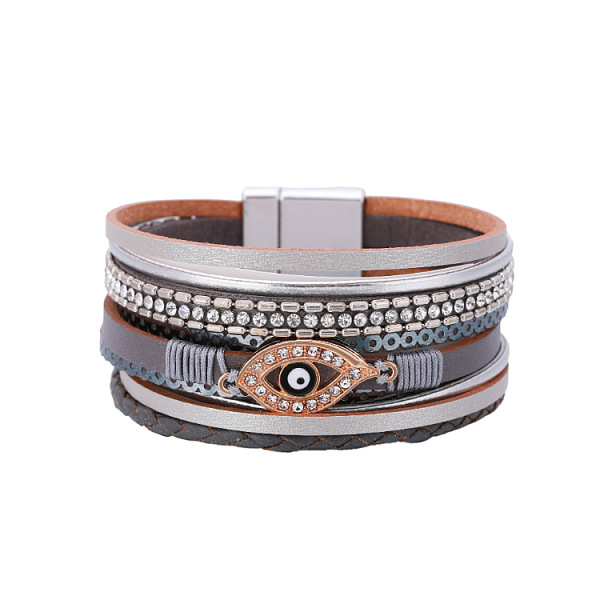 PandaHall Bohemian Ethnic Style Eye-shaped Bracelet with Vintage Wide Brim - European and American Fashion Leather
PandaHall Bohemian Ethnic Style Eye-shaped Bracelet with Vintage Wide Brim - European and American Fashion Leather