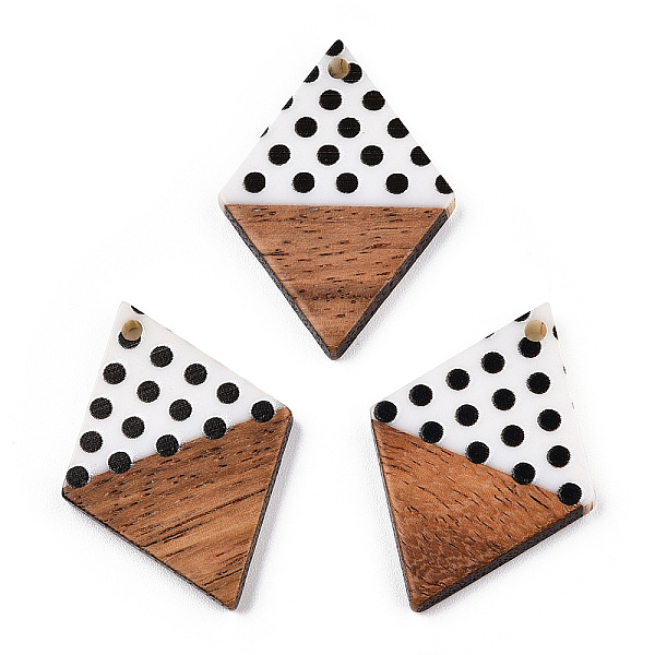 PandaHall Printed Opaque Resin & Walnut Wood Pendants, Rhombus Charm with Polka Dot Pattern, White, 34x24.5x3.5mm, Hole: 2mm Resin+Wood...
PandaHall Printed Opaque Resin & Walnut Wood Pendants, Rhombus Charm with Polka Dot Pattern, White, 34x24.5x3.5mm, Hole: 2mm Resin+Wood...
