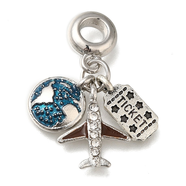 PandaHall Rack Plating Alloy Enamel European Dangle Charms, Airplane & Earth & Ticket Large Hole Pendants with Crystal Rhinestone, Antique..., Clear
PandaHall Rack Plating Alloy Enamel European Dangle Charms, Airplane & Earth & Ticket Large Hole Pendants with Crystal Rhinestone, Antique..., Clear