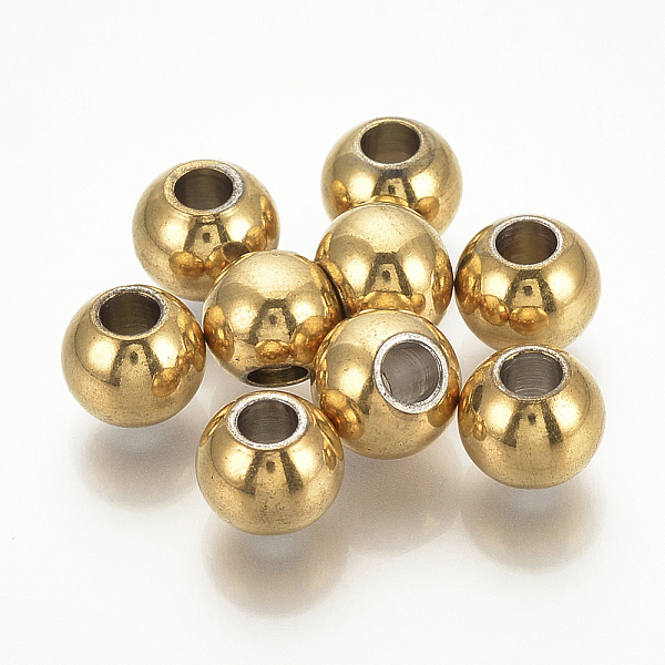 PandaHall Vacuum Plating 304 Stainless Steel Beads, Round, Golden, 6x4.5mm, Hole: 2.8mm 304 Stainless Steel Round
PandaHall Vacuum Plating 304 Stainless Steel Beads, Round, Golden, 6x4.5mm, Hole: 2.8mm 304 Stainless Steel Round