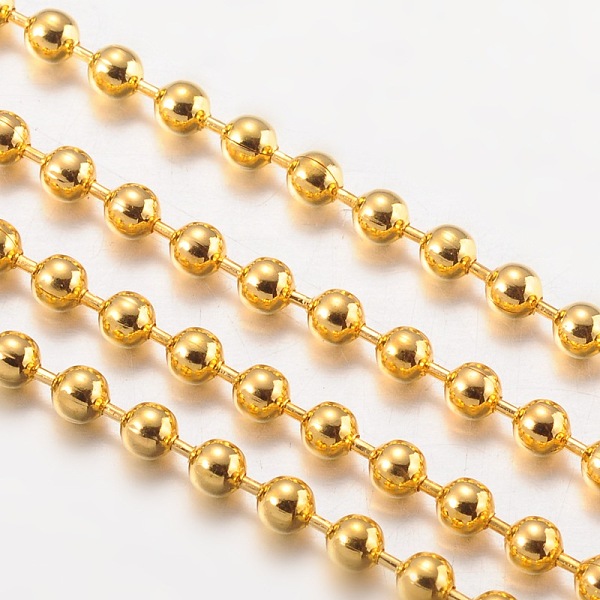 PandaHall Iron Ball Chains, Soldered, with Spool, Golden, Bead: 3.2mm, about 164.04 Feet(50m)/roll Iron
PandaHall Iron Ball Chains, Soldered, with Spool, Golden, Bead: 3.2mm, about 164.04 Feet(50m)/roll Iron