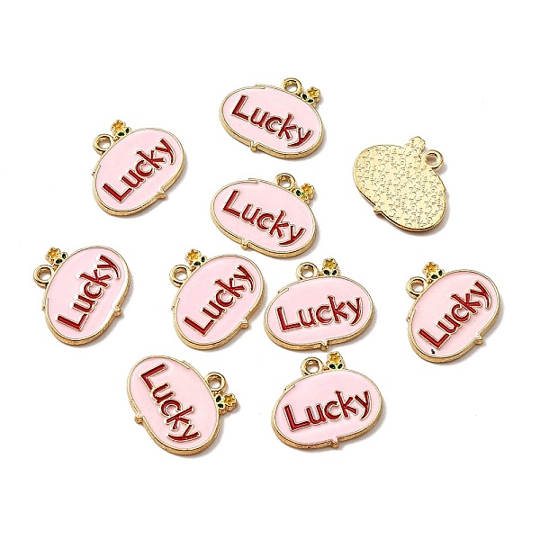 PandaHall Alloy Pendants, with Enamel, Light Gold, Oval with Word Lucky, Pink, 17x19x1.3mm, Hole: 1.6mm Alloy+Enamel Oval Pink
PandaHall Alloy Pendants, with Enamel, Light Gold, Oval with Word Lucky, Pink, 17x19x1.3mm, Hole: 1.6mm Alloy+Enamel Oval Pink