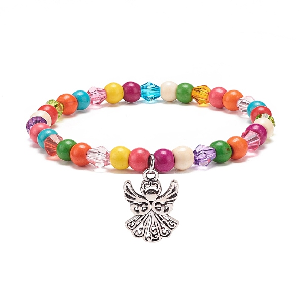 PandaHall Synthetic Turquoise(Dyed) & Acrylic Beaded Stretch Bracelet with Alloy Charm for Women, Colorful, Angel & Fairy Pattern, Pendant...
PandaHall Synthetic Turquoise(Dyed) & Acrylic Beaded Stretch Bracelet with Alloy Charm for Women, Colorful, Angel & Fairy Pattern, Pendant...