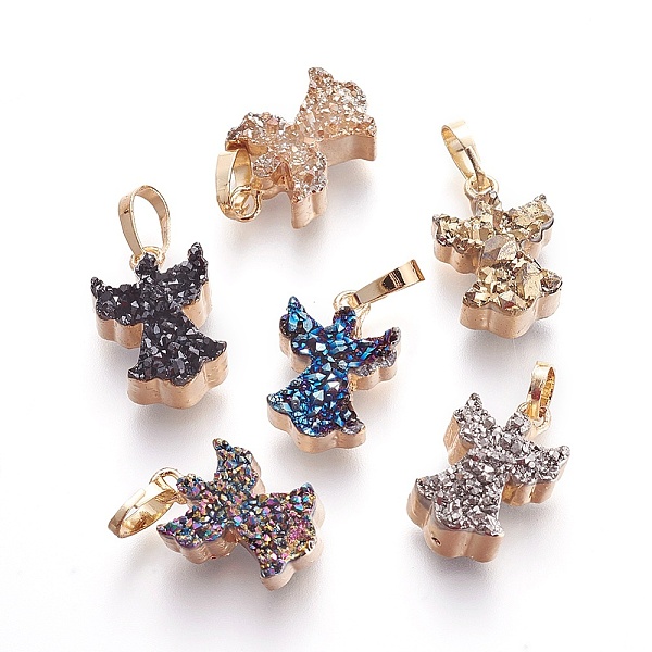 PandaHall Electroplate Natural Druzy Agate Charms, with Brass Findings, Angel, Golden, Mixed Color, 15x10x6mm, Hole: 4x6mm Natural Agate..., Multicolor
PandaHall Electroplate Natural Druzy Agate Charms, with Brass Findings, Angel, Golden, Mixed Color, 15x10x6mm, Hole: 4x6mm Natural Agate..., Multicolor