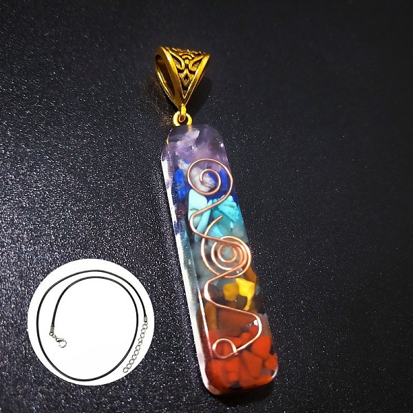 PandaHall Natural & Synthetic Mixed Gemstone Rectangle Pendant Necklace, Chakra Theme Necklace Resin Rectangle
PandaHall Natural & Synthetic Mixed Gemstone Rectangle Pendant Necklace, Chakra Theme Necklace Resin Rectangle