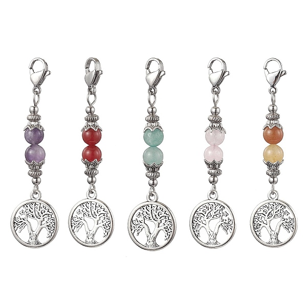 PandaHall Alloy Flat Round with Tree of Life Pendant Decoration, Natural Round Gemstone Beads & Lobster Claw Clasps for Backpack Keychain..., Multicolor
PandaHall Alloy Flat Round with Tree of Life Pendant Decoration, Natural Round Gemstone Beads & Lobster Claw Clasps for Backpack Keychain..., Multicolor