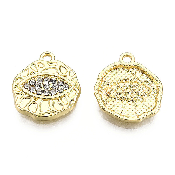PandaHall Rack Plating Alloy Charms, with Crystal Rhinestone, Cadmium Free & Nickel Free & Lead Free, Flat Round with Eye, Light Gold..., Clear
PandaHall Rack Plating Alloy Charms, with Crystal Rhinestone, Cadmium Free & Nickel Free & Lead Free, Flat Round with Eye, Light Gold..., Clear