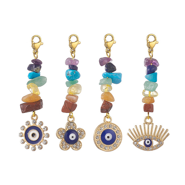 PandaHall Chakra Gems Chip Evil Eye Pendant Decorations, Alloy Crystal Rhinestone Ornament with Stainless Steel Lobster Claw Clasps, Mixed..., Multicolor
PandaHall Chakra Gems Chip Evil Eye Pendant Decorations, Alloy Crystal Rhinestone Ornament with Stainless Steel Lobster Claw Clasps, Mixed..., Multicolor