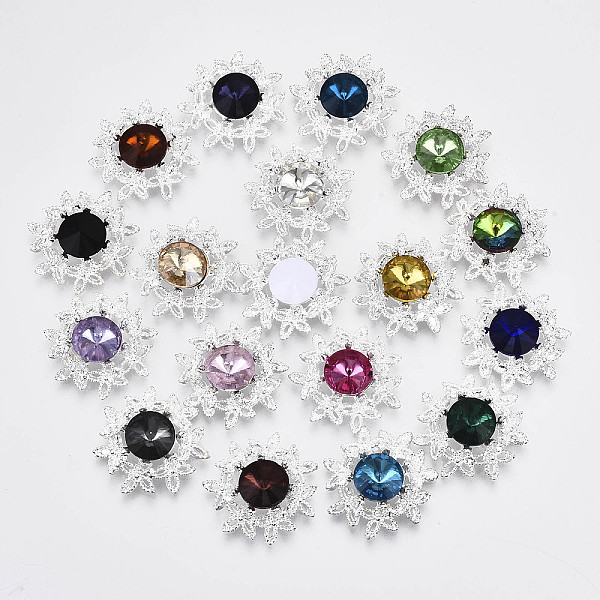 PandaHall Resin Rhinestone Cabochons, with Brass Findings, Flower, Mixed Color, Silver Color Plated, 22~23x6~8mm Brass Flower Multicolor
PandaHall Resin Rhinestone Cabochons, with Brass Findings, Flower, Mixed Color, Silver Color Plated, 22~23x6~8mm Brass Flower Multicolor