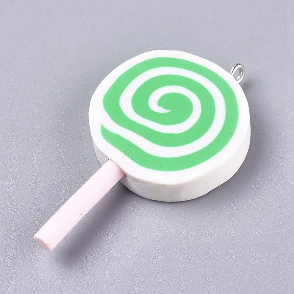 PandaHall Handmade Polymer Clay Pendants, with Platinum Plated Iron Loops, Lollipop, Spring Green, 47~48x25~28x6~9mm, Hole: 2mm Polymer Clay...
PandaHall Handmade Polymer Clay Pendants, with Platinum Plated Iron Loops, Lollipop, Spring Green, 47~48x25~28x6~9mm, Hole: 2mm Polymer Clay...