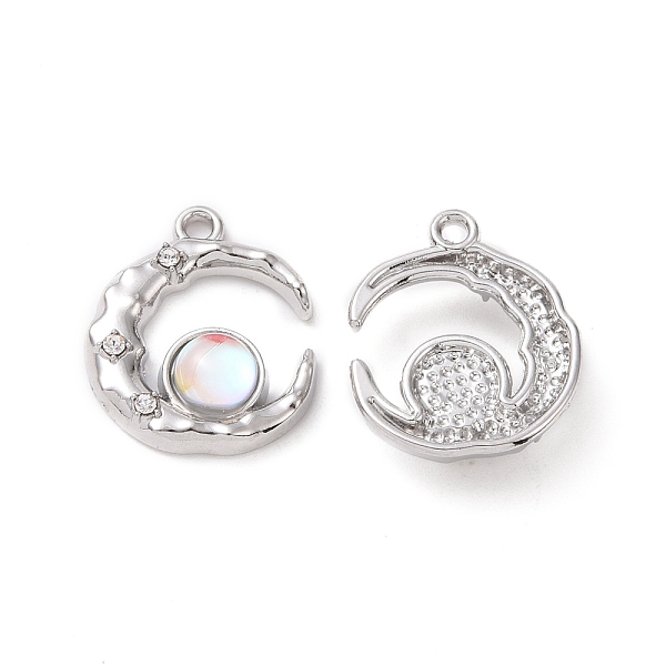 PandaHall Alloy Micro Pave Clear Cubic Zirconia Pendants, with Resin Cabochons, Moon with Flat Round, Platinum, 19.5x16x4mm, Hole: 1.6mm...
PandaHall Alloy Micro Pave Clear Cubic Zirconia Pendants, with Resin Cabochons, Moon with Flat Round, Platinum, 19.5x16x4mm, Hole: 1.6mm...