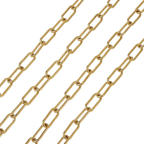 PandaHall Ion Plating(IP) 304 Stainless Steel Paperclip Chains, Drawn Elongated Cable Chains, Unwelded, with Spool, Real 18K Gold Plated...
PandaHall Ion Plating(IP) 304 Stainless Steel Paperclip Chains, Drawn Elongated Cable Chains, Unwelded, with Spool, Real 18K Gold Plated...