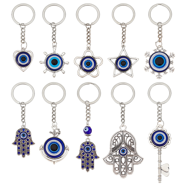PandaHall 10Pcs 10 Styles Turkish Blue Evil Eye Resin Pendant Keychain, with Alloy Clasp, for Keychain Mobile Phone Car Key Bag Pendant...
PandaHall 10Pcs 10 Styles Turkish Blue Evil Eye Resin Pendant Keychain, with Alloy Clasp, for Keychain Mobile Phone Car Key Bag Pendant...