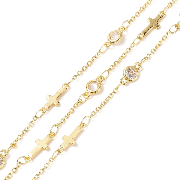 PandaHall Clear Cubic Zirconia Flat Round & Cross Link Chains, with Brass Cable Chains, Soldered, with Spools, Cadmium Free & Lead Free...
PandaHall Clear Cubic Zirconia Flat Round & Cross Link Chains, with Brass Cable Chains, Soldered, with Spools, Cadmium Free & Lead Free...