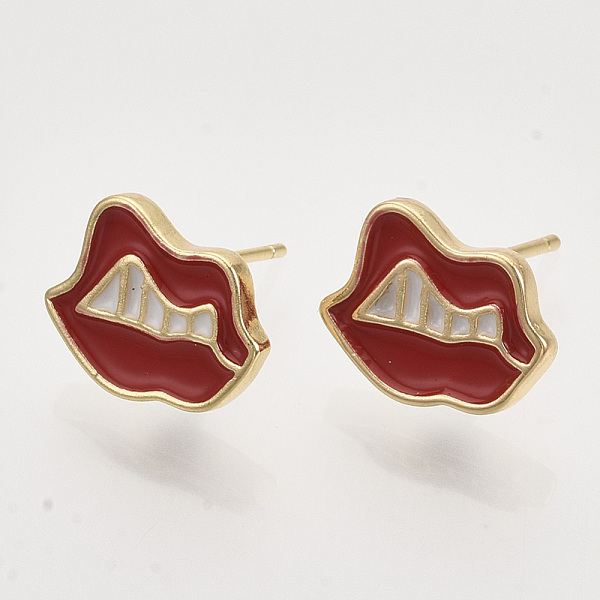 PandaHall Brass Stud Earring Findings, with Enamel and Loop, Nickel Free, Lip, Red, Real 18K Gold Plated, 10x13mm, Hole: 1mm, Pin: 0.7mm...
PandaHall Brass Stud Earring Findings, with Enamel and Loop, Nickel Free, Lip, Red, Real 18K Gold Plated, 10x13mm, Hole: 1mm, Pin: 0.7mm...