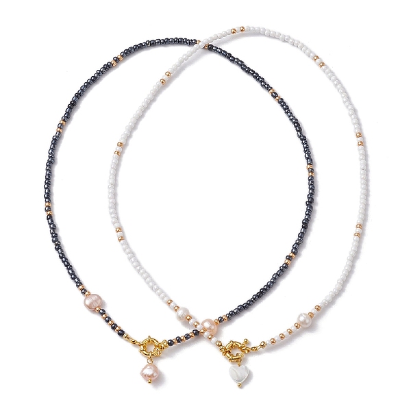PandaHall 2Pcs 2 Style Natural Pearl Heart Pendant Necklace, Stackable Necklaces with Seed Beaded, Mixed Color, 17-5/8~17-3/4 inch..., Multicolor
PandaHall 2Pcs 2 Style Natural Pearl Heart Pendant Necklace, Stackable Necklaces with Seed Beaded, Mixed Color, 17-5/8~17-3/4 inch..., Multicolor