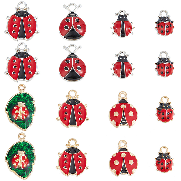 PandaHall SUNNYCLUE 32Pcs 8 Styles Alloy Enamel Pendants, Ladybug Charm, Red, 12~23x10~15x3.5mm, Hole: 1.5~1.6mm, 4pcs/style Alloy+Enamel...
PandaHall SUNNYCLUE 32Pcs 8 Styles Alloy Enamel Pendants, Ladybug Charm, Red, 12~23x10~15x3.5mm, Hole: 1.5~1.6mm, 4pcs/style Alloy+Enamel...