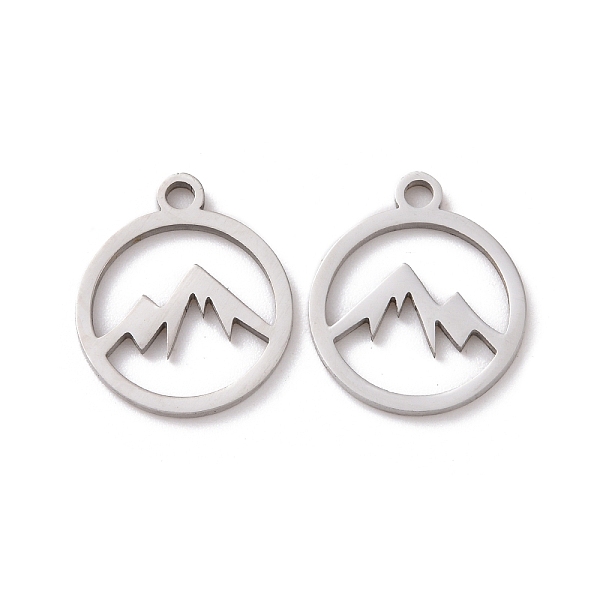 PandaHall 201 Stainless Steel Charms, Hollow, Mountain Alliance Eachother Pendant, Stainless Steel Color, Mountain Pattern, 14x12x1mm, Hole...
PandaHall 201 Stainless Steel Charms, Hollow, Mountain Alliance Eachother Pendant, Stainless Steel Color, Mountain Pattern, 14x12x1mm, Hole...