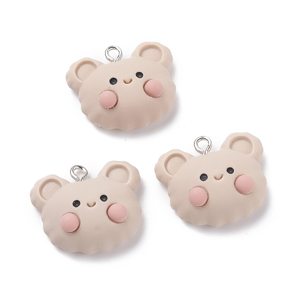 PandaHall Opaque Resin Pendants, with Platinum Tone Iron Loops, Bear Head, Antique White, 20.5x24x10mm, Hole: 2mm Iron+Resin Bear
PandaHall Opaque Resin Pendants, with Platinum Tone Iron Loops, Bear Head, Antique White, 20.5x24x10mm, Hole: 2mm Iron+Resin Bear
