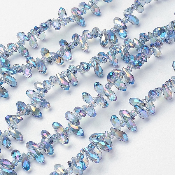PandaHall Electroplate Glass Beads Strands, Top Drilled Beads, Full Rainbow Plated, Faceted, Teardrop, Light Blue, 9x4mm, Hole: 1mm, 3x2mm...
PandaHall Electroplate Glass Beads Strands, Top Drilled Beads, Full Rainbow Plated, Faceted, Teardrop, Light Blue, 9x4mm, Hole: 1mm, 3x2mm...