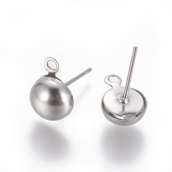 PandaHall Stainless Steel Stud Earring Findings, with Loop, Half Round, Stainless Steel Color, 10.5x8mm, Hole: 1.6mm, Pin: 0.7mm Stainless...
PandaHall Stainless Steel Stud Earring Findings, with Loop, Half Round, Stainless Steel Color, 10.5x8mm, Hole: 1.6mm, Pin: 0.7mm Stainless...